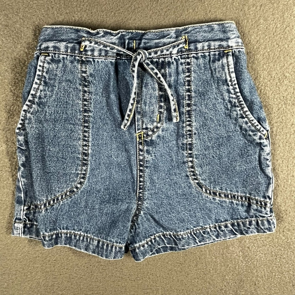 Vintage Disney Mickey Toddler Denim Shorts Size 24M Y2K Patch Pocket Retro